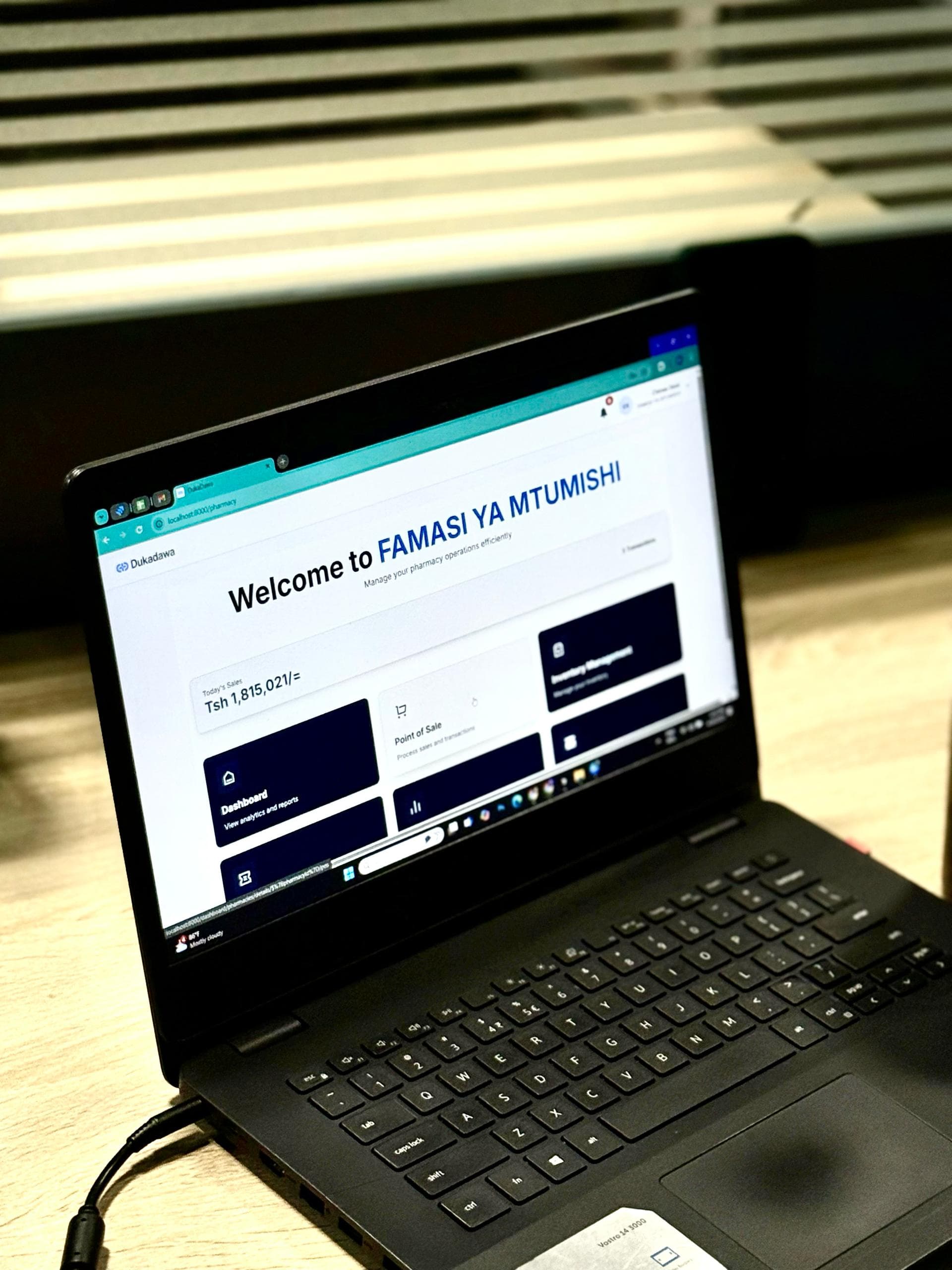 Pharmacist using the POS system